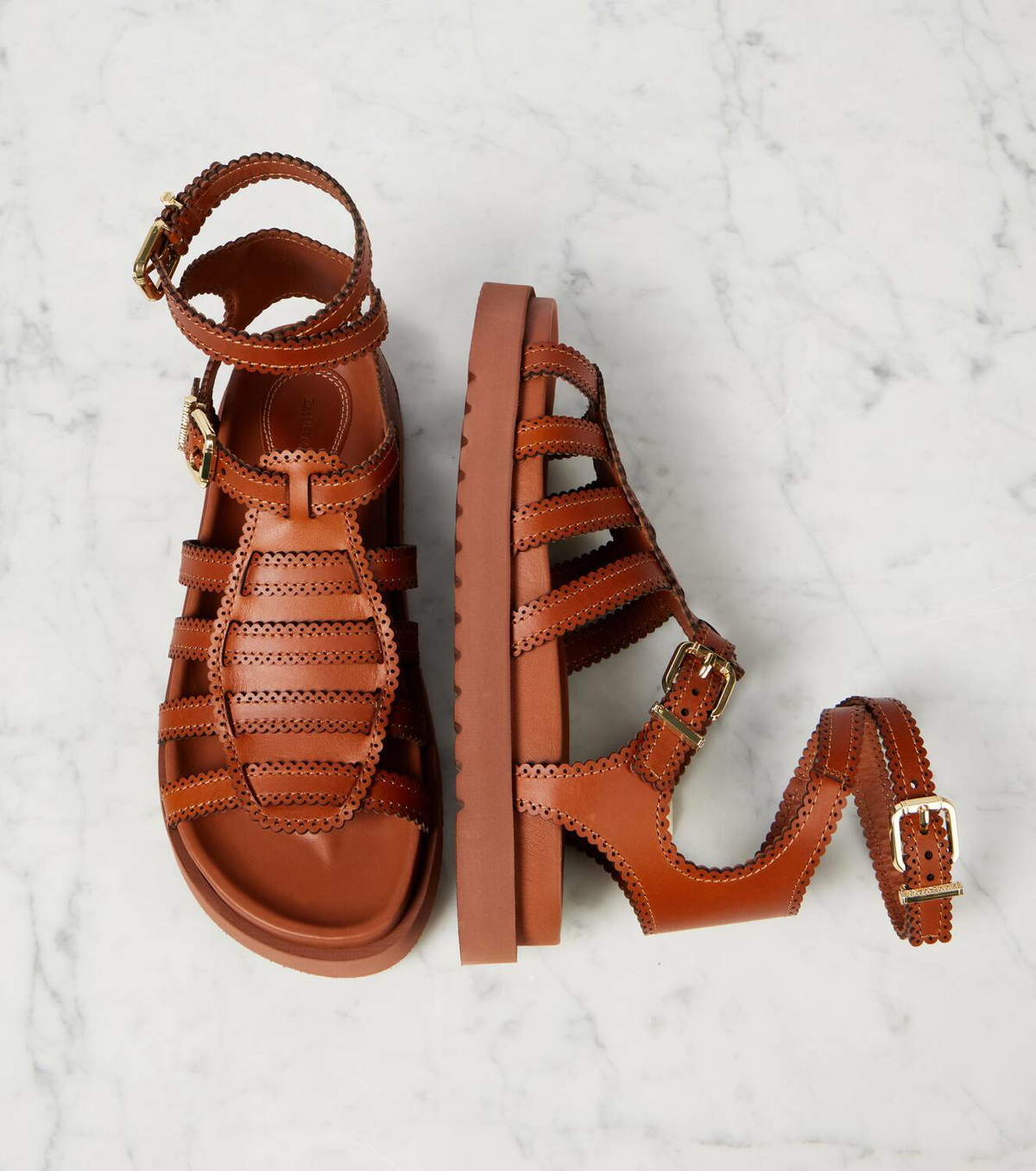 Zimmermann Goldie leather gladiator sandals