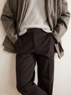 Purdey - Straight-Leg Stretch Cotton-Twill Trousers - Brown