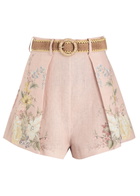 Zimmermann Waverly Tuck Floral-print Linen Shorts Multi Floral