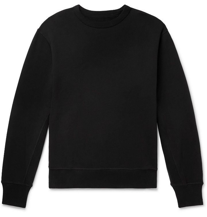 Photo: rag & bone - Damon Fleece-Back Cotton-Blend Jersey Sweatshirt - Black