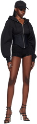 Mugler Black Corseted Hoodie