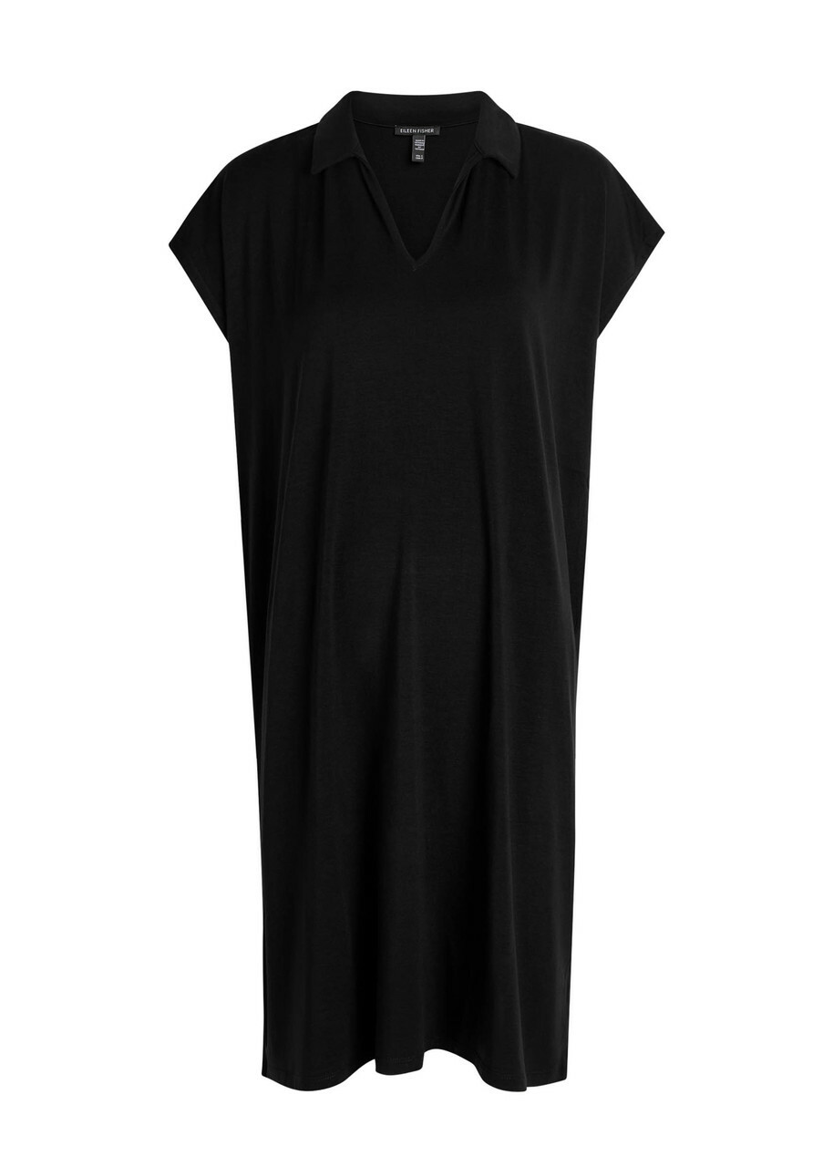 Eileen Fisher Jersey Midi Dress Black