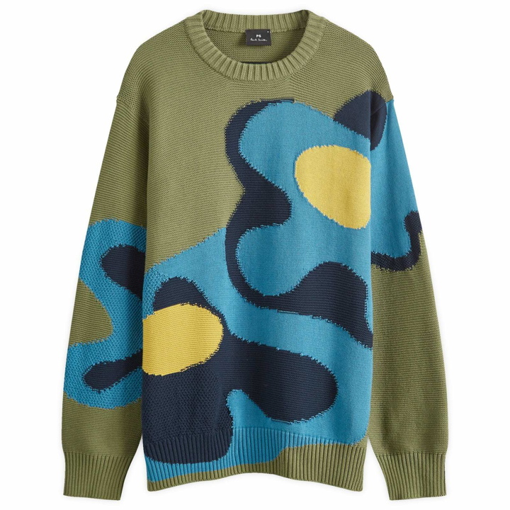 Photo: Paul Smith Men's Flower Itarsia Knit Sweater in Green