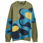 Paul Smith Men's Flower Itarsia Knit Sweater in Green