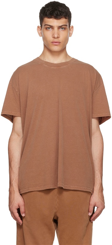 Photo: Les Tien Brown Garment-Dyed T-Shirt