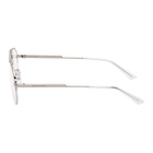 Bottega Veneta Silver Aviator Glasses