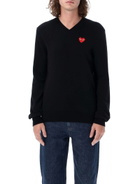 Comme des Garçons Play Red Heart Patch V-neck