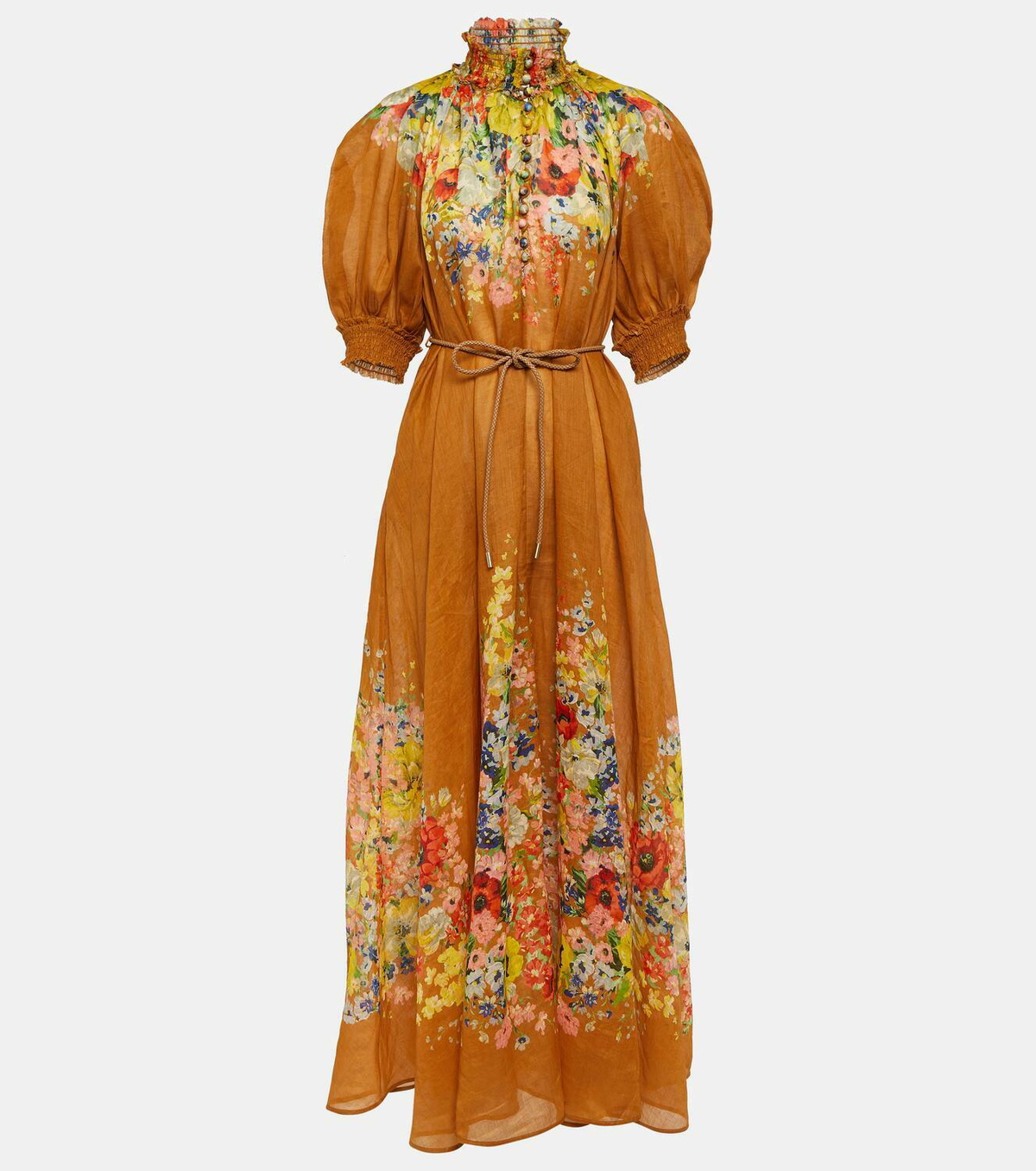 green emerald velvet dress Floral Midi Dress Zimmermann