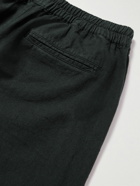 Folk - Tapered Linen and Cotton-Blend Drawstring Trousers - Black