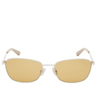 Bottega Veneta Eyewear Bottega Veneta BV1300S Sunglasses in Silver/Brown 