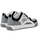 Fendi - Patent-Leather and Mesh Sneakers - Gray