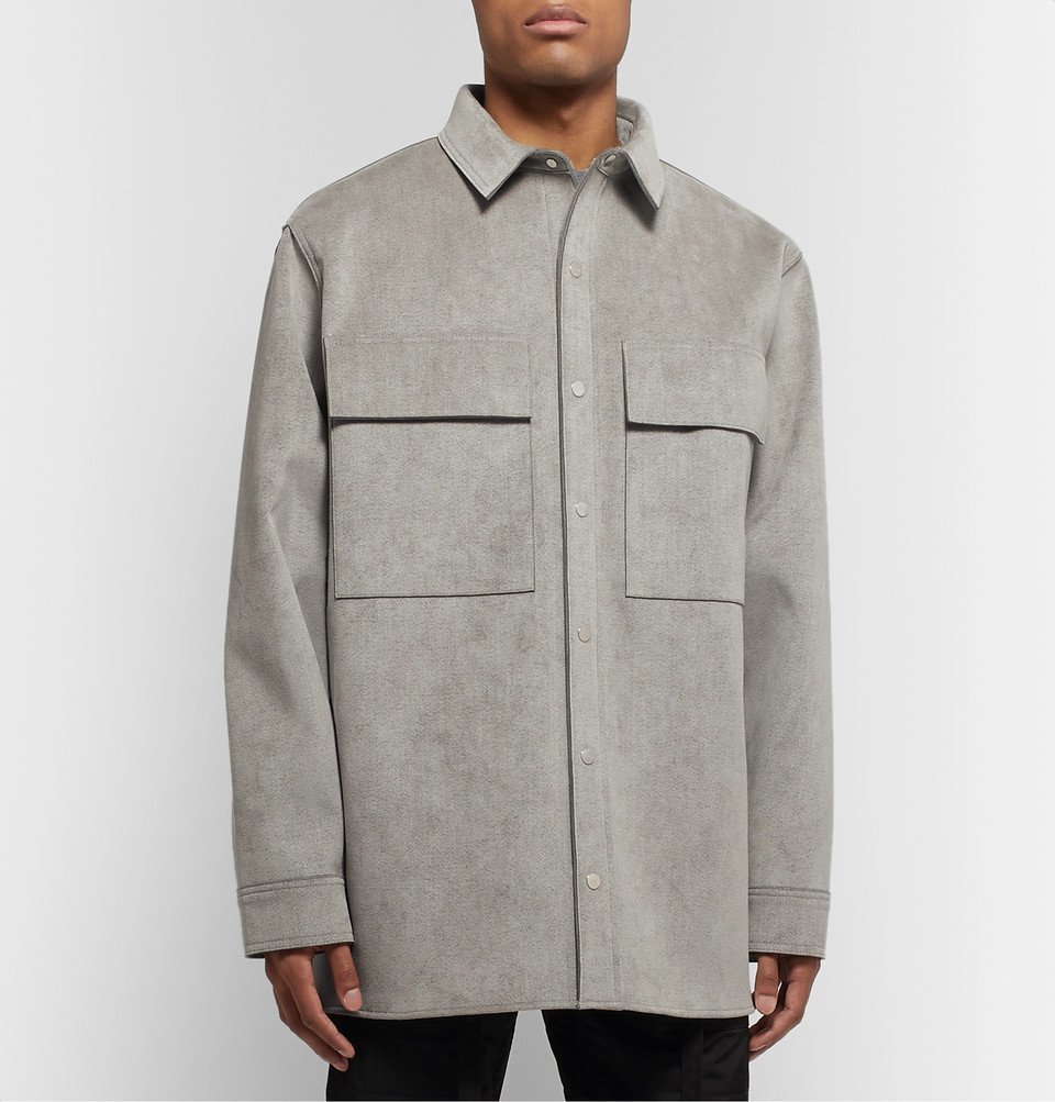 Fear of God - Oversized Faux Suede Shirt Jacket - Gray Fear Of God