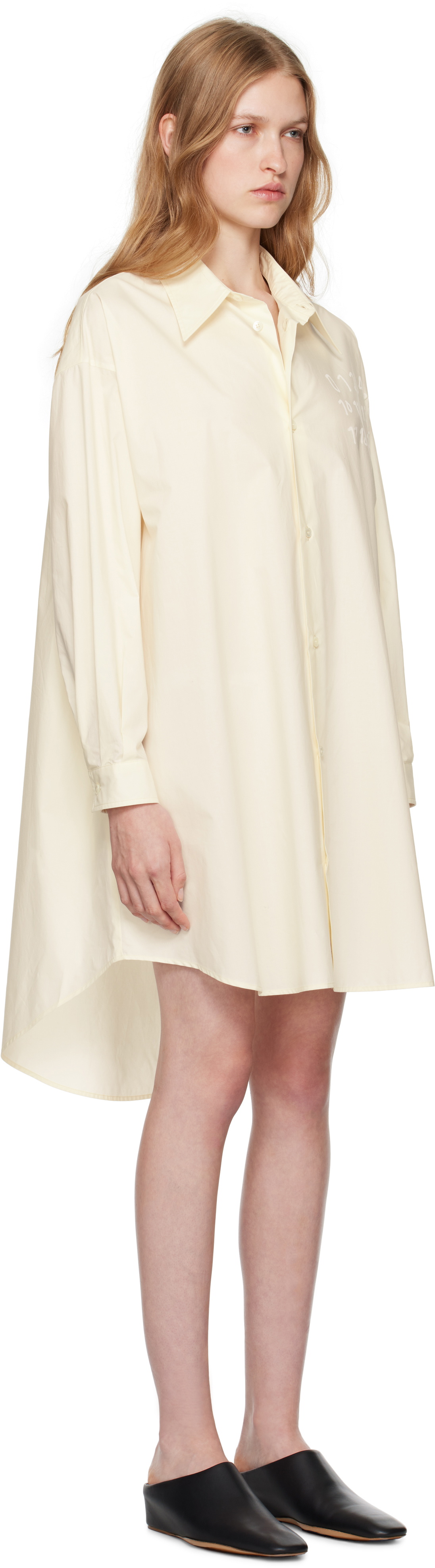 ワンピース MAISON MARGIELA White Poplin Shirt Mini Dress MM6 Maison Margiela Off-White Poplin Shirt Minidress MM6