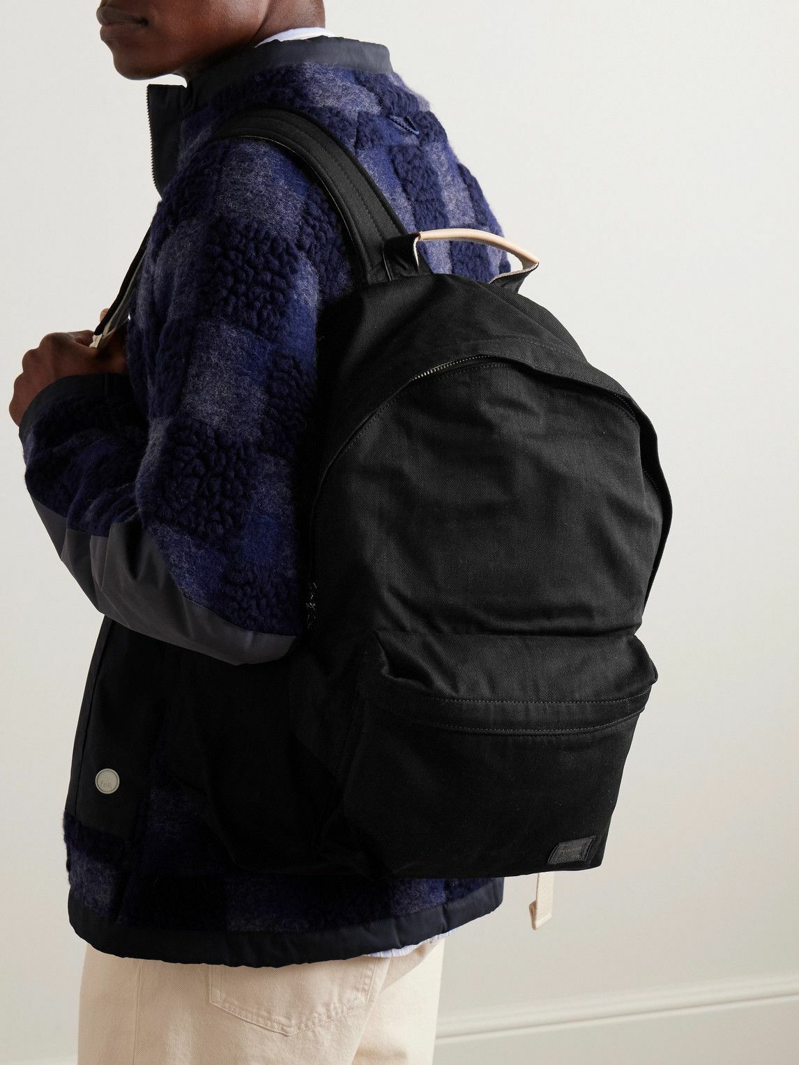 Porter-Yoshida and Co - Daypack Leather-Trimmed Denim Backpack
