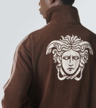 Versace Logo cotton terry zip-up sweatshirt
