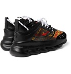 Versace - Chain Reaction Panelled Shell, Rubber and Suede Sneakers - Black