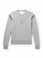 Alexander McQueen - Logo-Embroidered Cotton-Jersey Sweatshirt - Gray