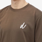Norse Projects Men's Johannes Chain Stitch Logo T-Shirt in Heathland Brown