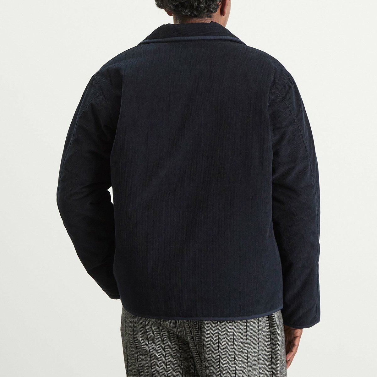 Kardo Men's Cord Double Zip Jacket in Navy