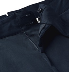 Zanella - Normon Tapered Pleated Cotton and Linen-Blend Trousers - Blue