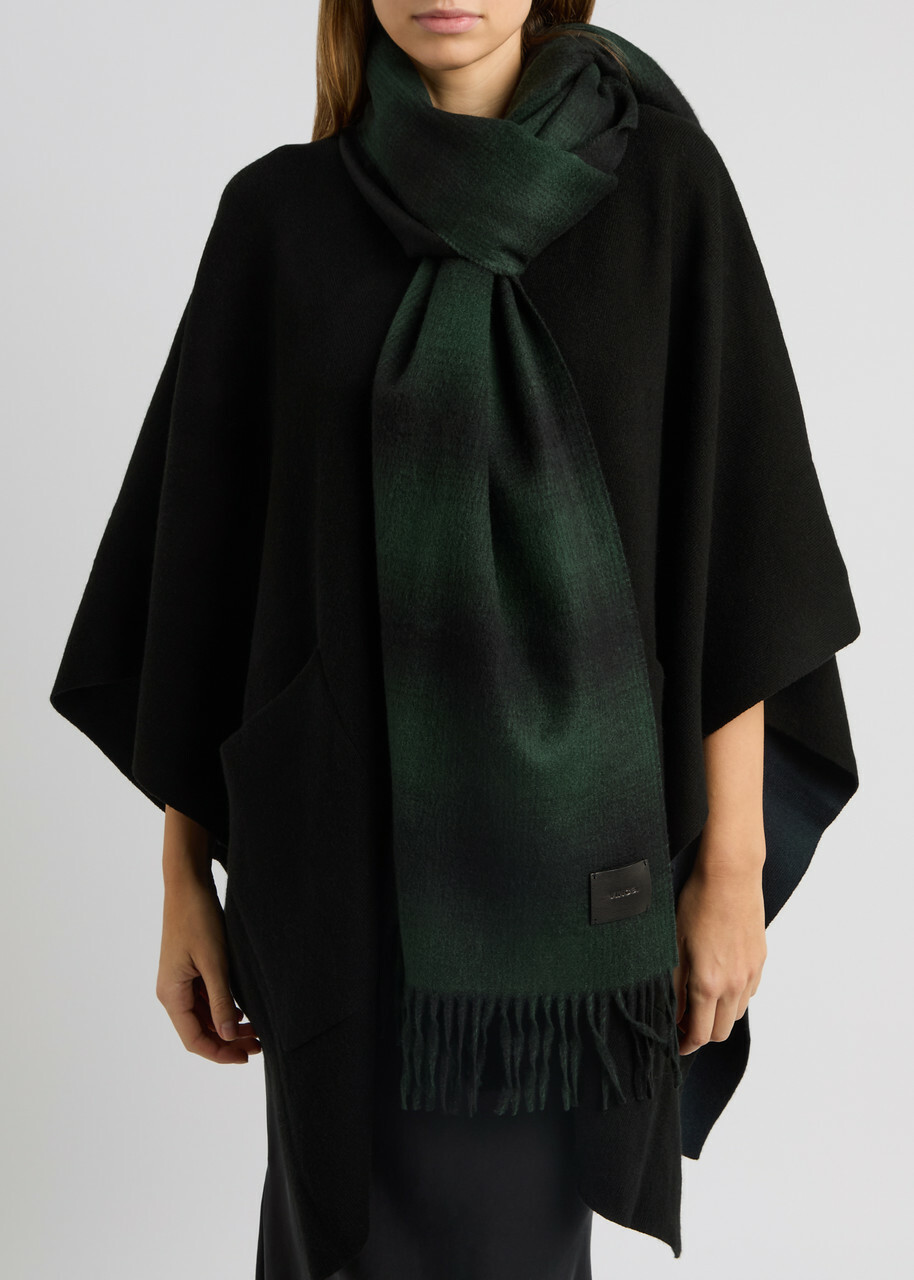Vince Shadow Plaid Cashmere Scarf - Green - One Size