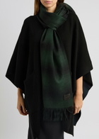 Vince Shadow Plaid Cashmere Scarf - Green - One Size