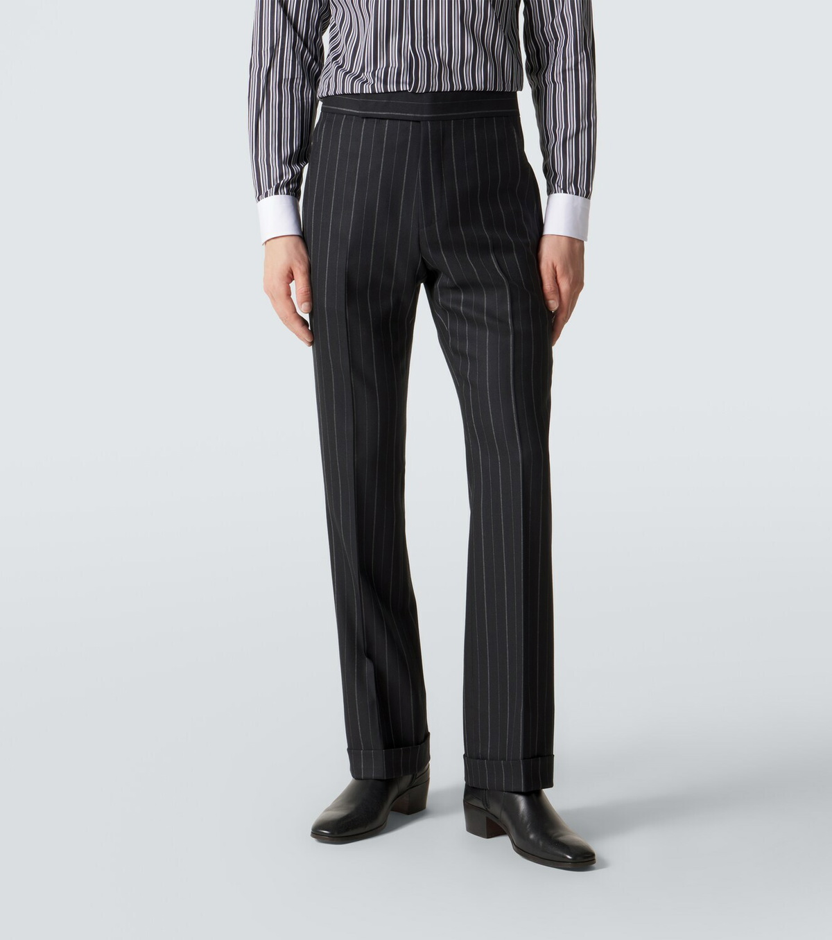 Tom Ford Striped wool straight pants