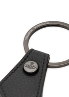 Vivienne Westwood 3D Orb Gunmetal and Leather Keyring - Black - One Size