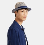 Paul Smith - Grosgrain-Trimmed Mélange Straw Trilby Hat - Blue