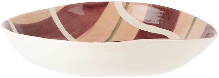 The Conran Shop Burgundy & Pink Cross Hatch Serving Bowl