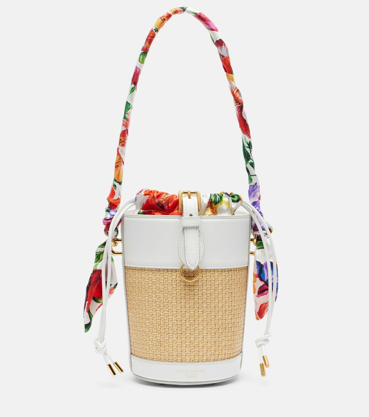 Dolce&Gabbana Secchiello Small raffia bucket bag