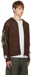 Andersson Bell Brown Argyle Fisherman Zip-Up Hoodie