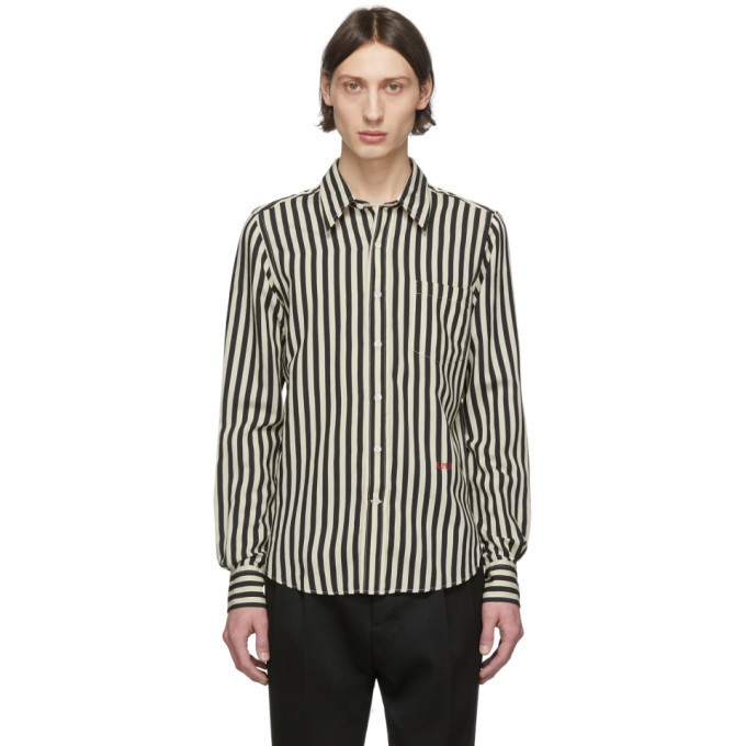 Photo: AMI Alexandre Mattiussi Black and Off-White Striped Shirt