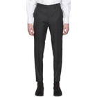 Tiger of Sweden Black and Grey Wool Tilman Trousers