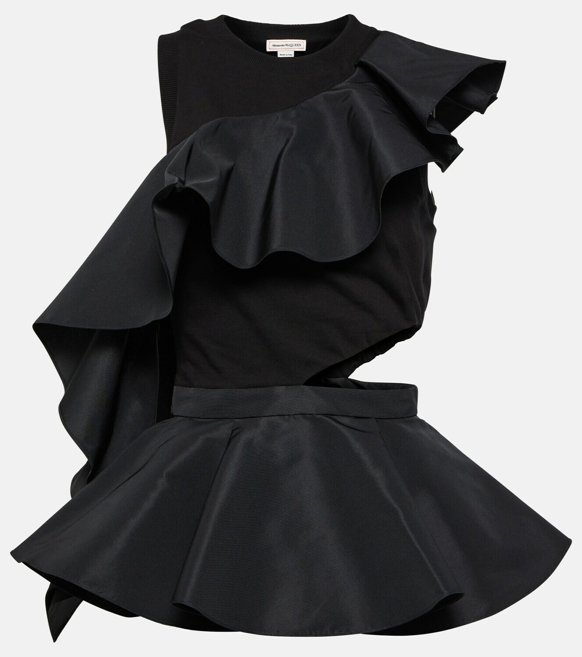 Alexander McQueen Asymmetrical cutout cotton top