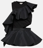 Alexander McQueen Asymmetrical cutout cotton top
