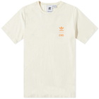 END. x Adidas Tennis Club T-Shirt in Chalk White/Amber Tint