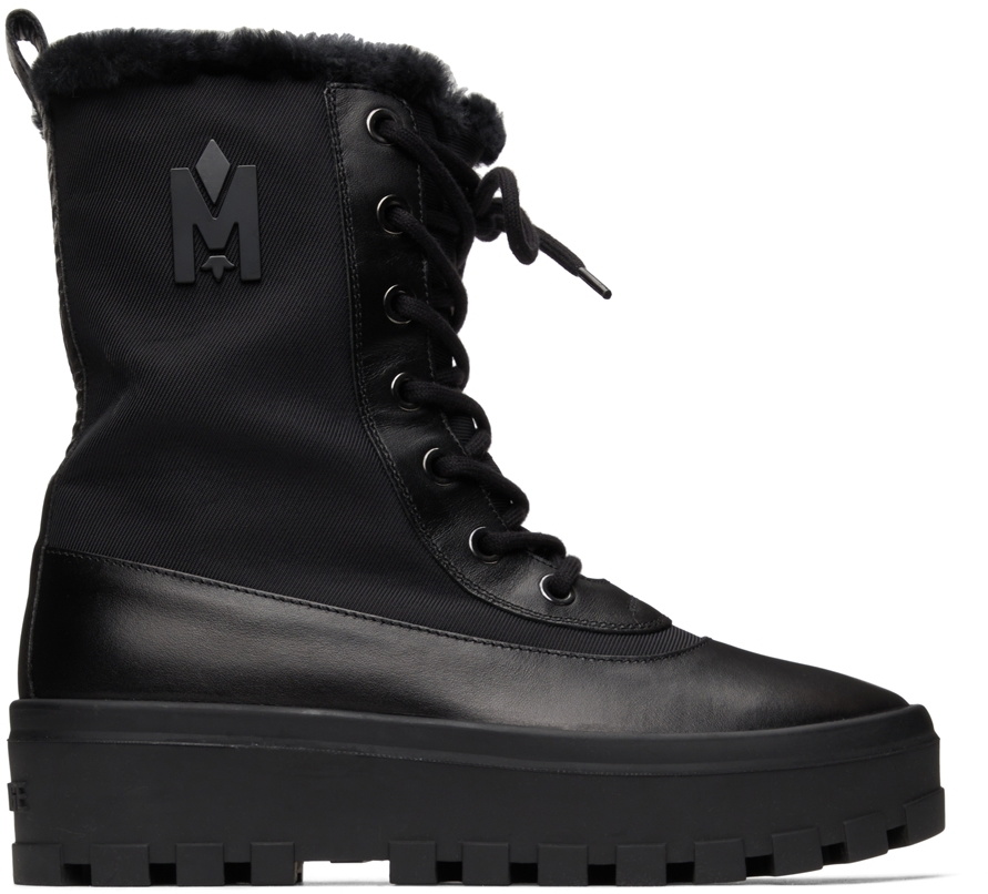 Mackage Black Shearling Hero Boots Mackage