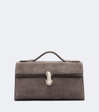 Savette Symmetry Pochette Small suede top-handle bag