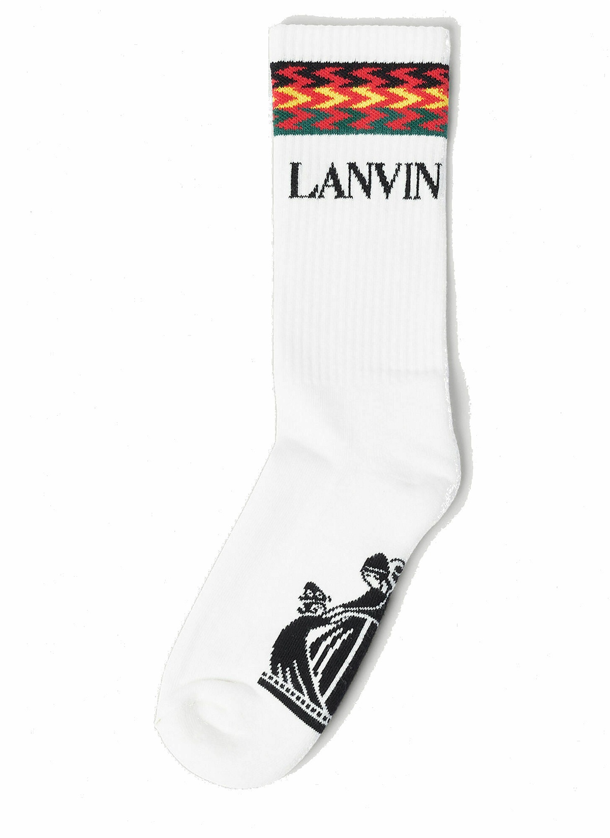 Photo: Lanvin - Logo Intarsia Socks in White