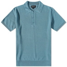 A.P.C. Men's Fred Knit Polo Shirt in Blue Grey