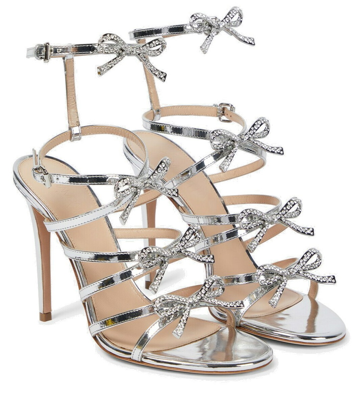 Photo: Giambattista Valli Silver Love Bow embellished sandals
