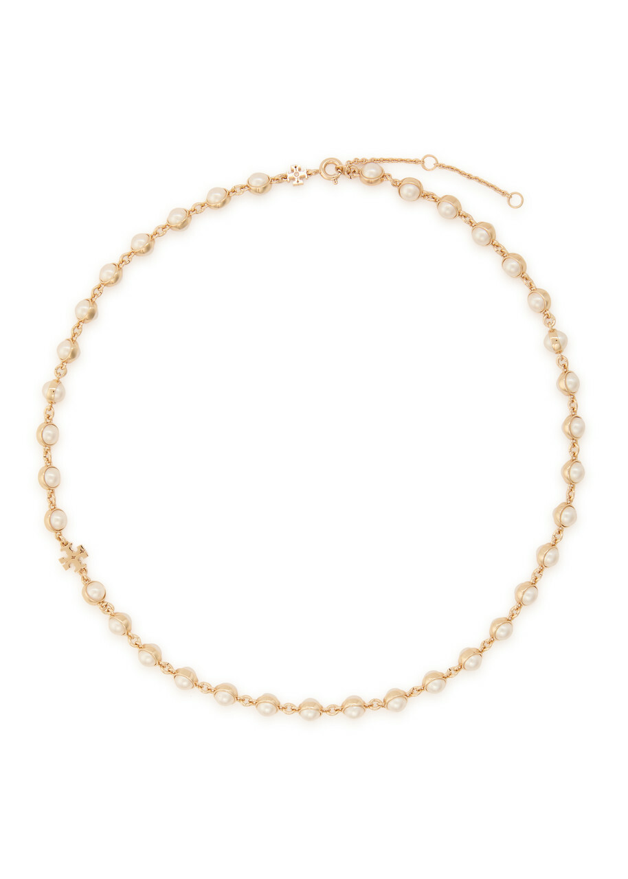 Tory Burch Moondance Faux Pearl-embellished 18kt Gold-plated Necklace - One Size