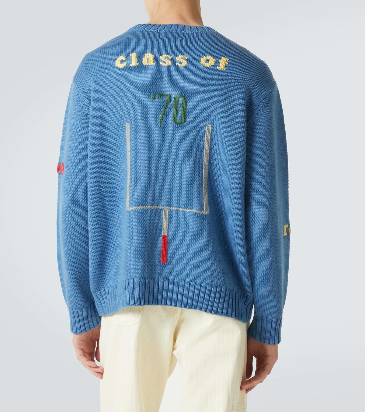 Bode Spirit embroidered cotton and wool sweater