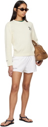 Sporty & Rich White Heritage Yankees Serif Disco Shorts