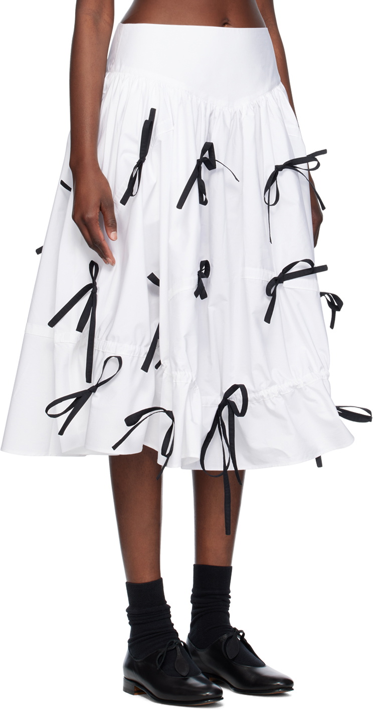 Renaissance Renaissance White Poppy Midi Skirt