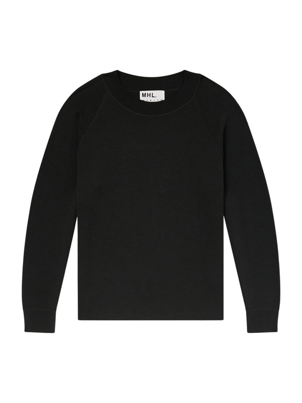 Photo: Margaret Howell - MHL. Merino Wool Sweatshirt - Black