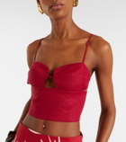 Cala de la Cruz Imperia cutout linen crop top