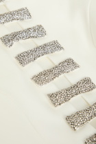 Rebecca Vallance Blaise Crystal-embellished Satin-twill Mini Dress Ivory