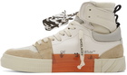 Off-White Beige High Top Vulcanized Leather Sneakers